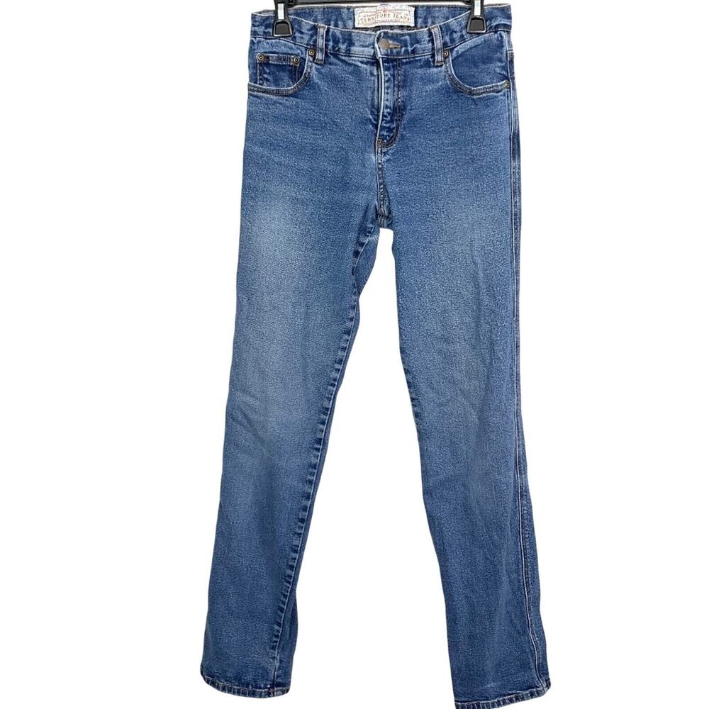 The Territory Ahead Womens Vintage High Rise Straight Leg Blue Jeans 8 / 34in